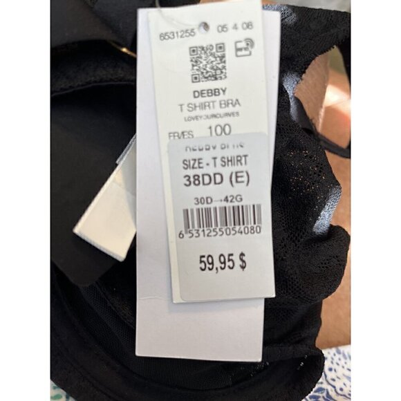 Etam 38DD Black Lace Debby T-shirt B - Picture 5 of 6